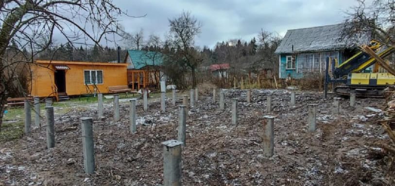 Фундамент на забивных ЖБ сваях